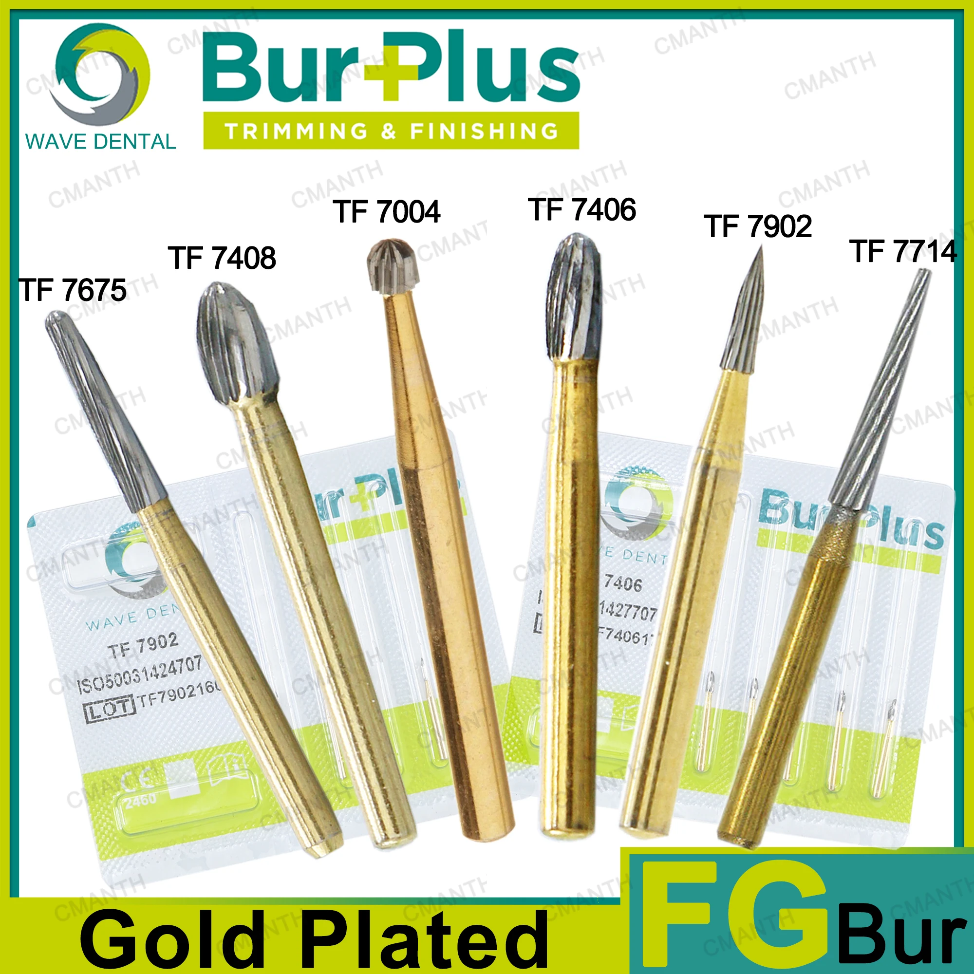 

Стоматологические боры WAVE, боры из карбида вольфрама, обрезка и отделка, позолоченная дрель FG, диаметр 1,6 мм для высокоскоростного наконечника, стоматологический инструмент