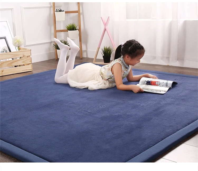 Japanese tatami coral velvet carpet living room bedroom window bed rugs baby play mat children room carpet 2cm thick customized