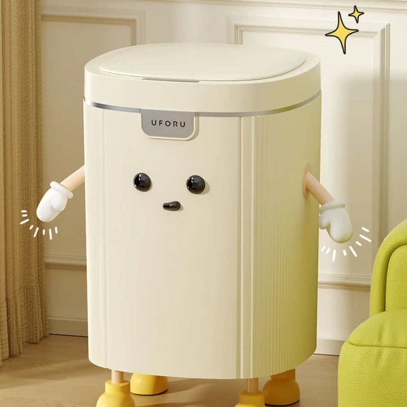 Smart trash can 2024 new model with lid sensor toilet toilet home living room light luxury fully automatic electric