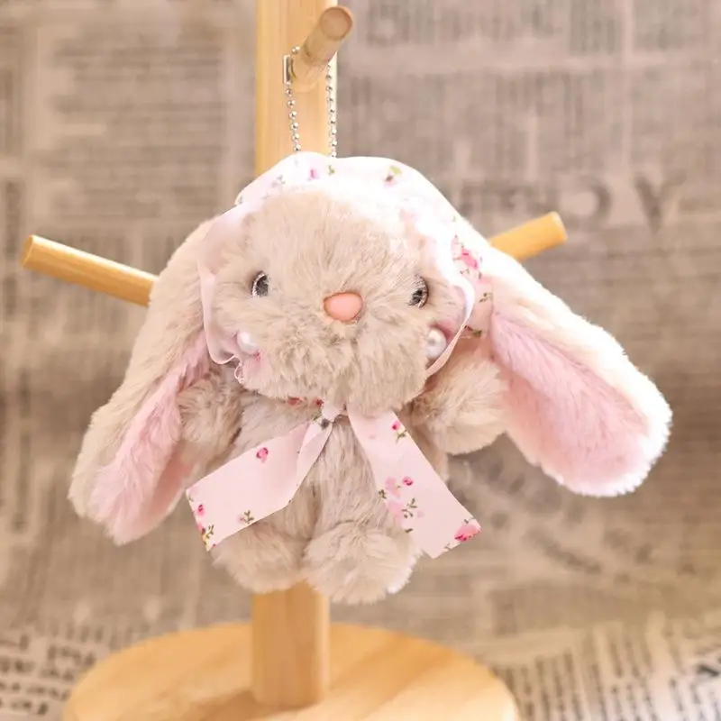 Adorable Rabbit Plush Keychain Cartoon Soft Toy Bag Charm Decorative Backpack Hanging Accessory Perfect Birthday Gift