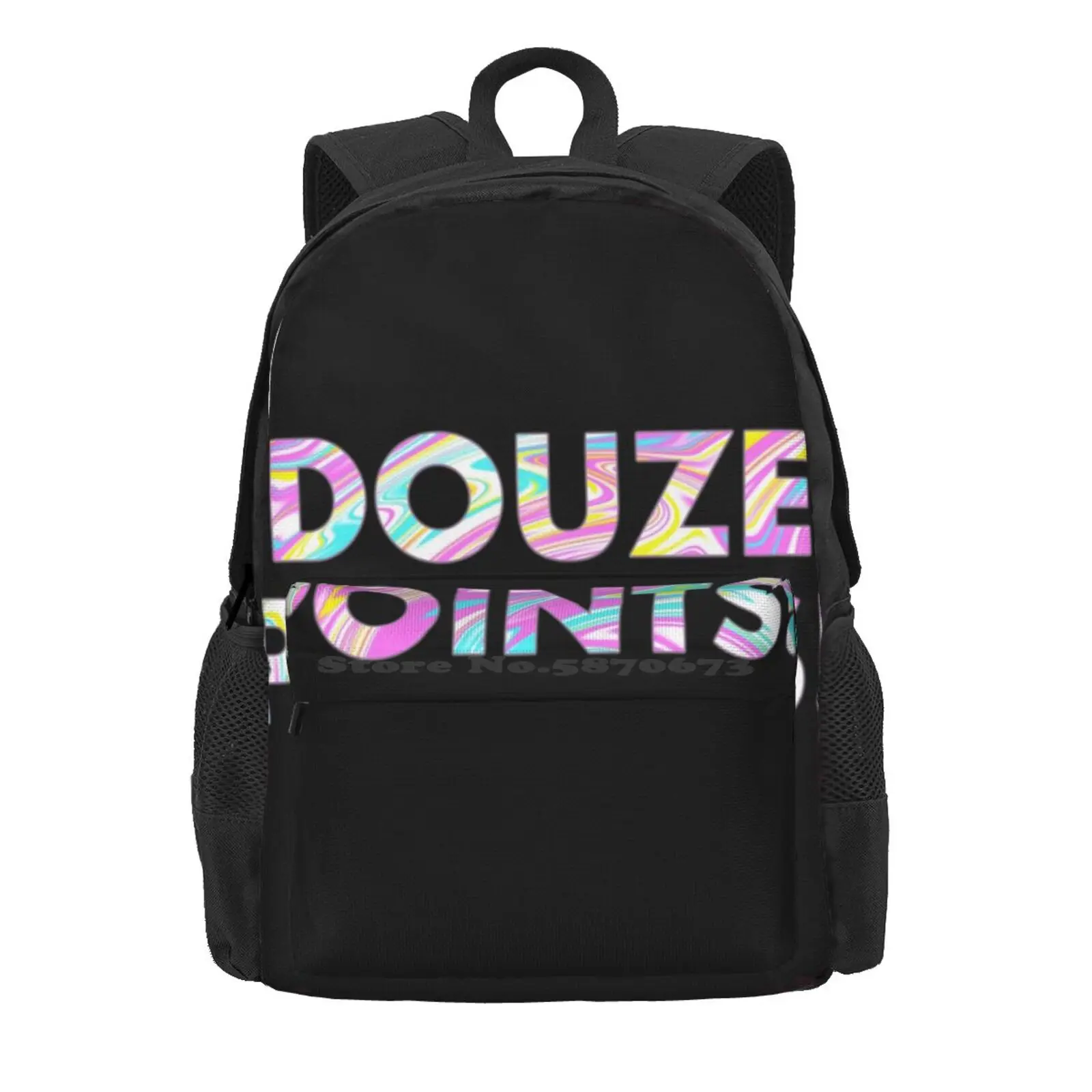 Douze Points In Paint Marble Hot Sale Schoolbag Backpack Fashion Bags Douze Points 2021 Song Contest Esc Twelve Points Pride