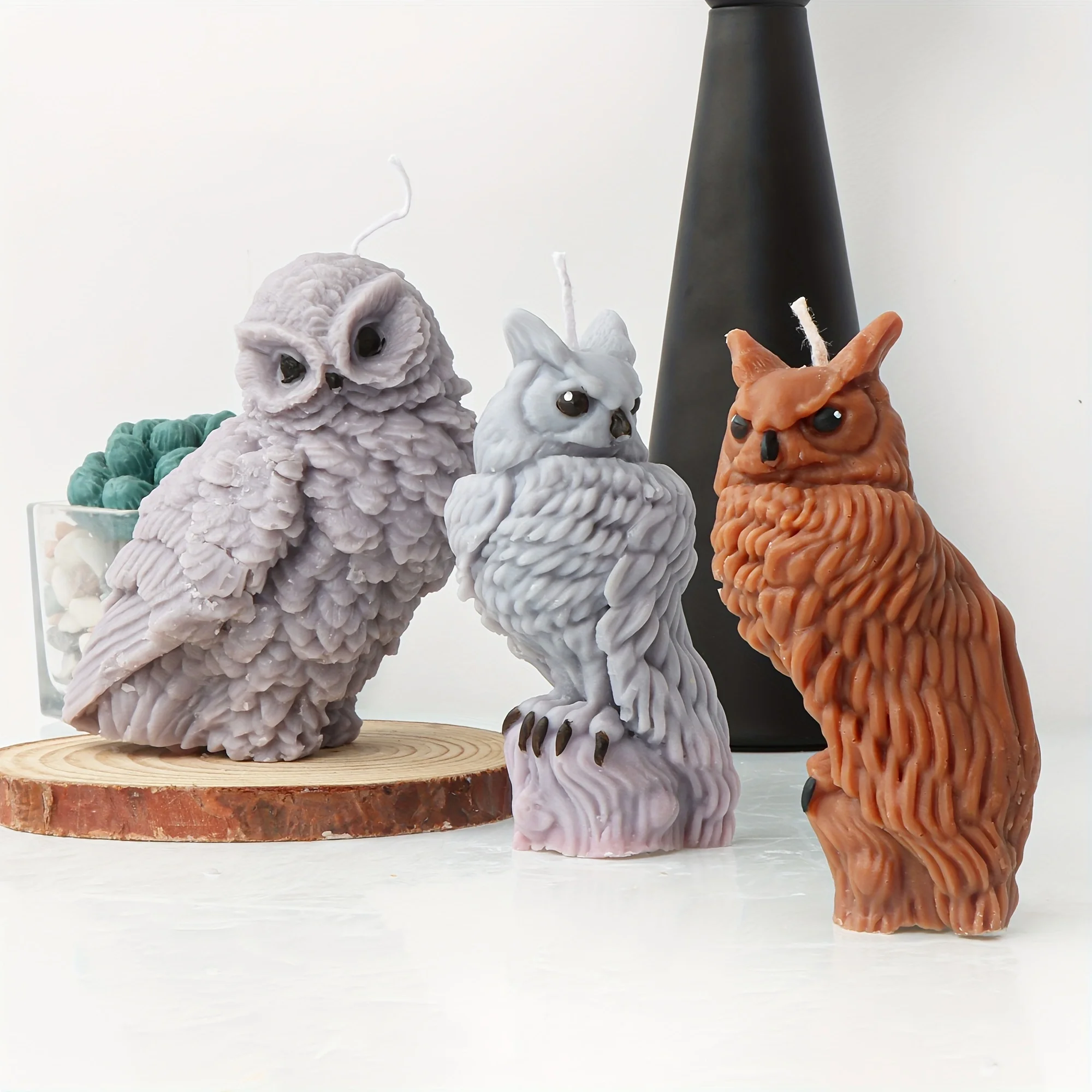 3D Owl Shape Candle Silicone Molds Making Resin Aromatherapy Candles Handmade Wax Soap Home Decor Craft