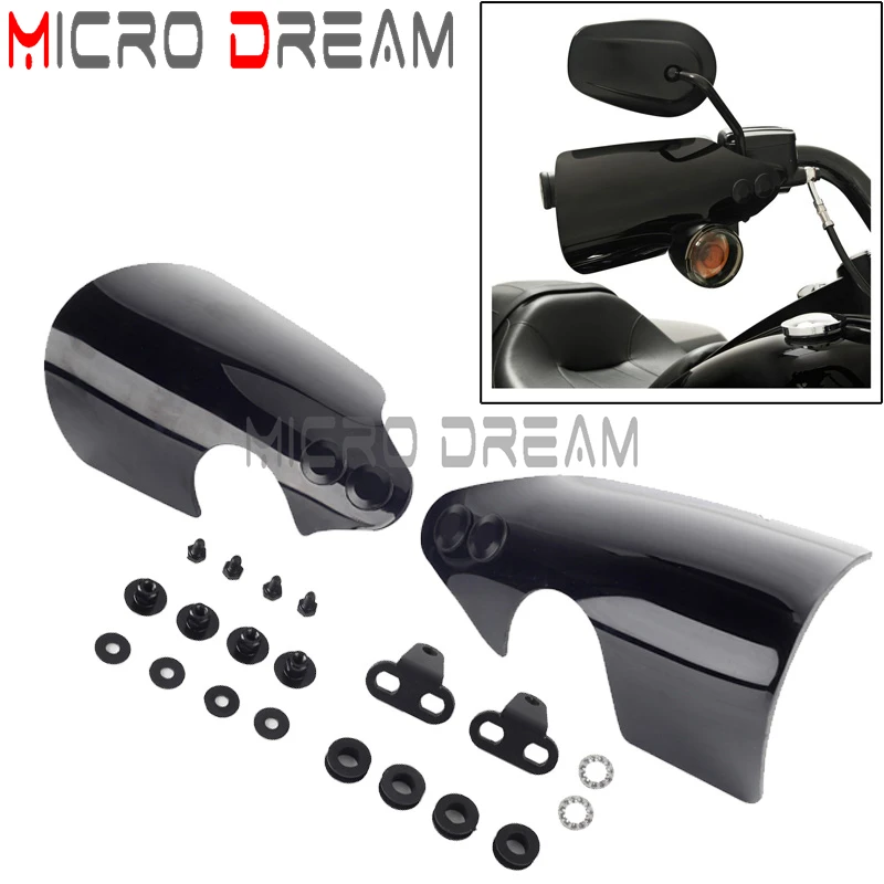 

Motorcycle Hand Guards Cover Embed Turn Signals Lights Hnadle Bar Guards Black For Harley Road King Special FLHRXS 2017-2020