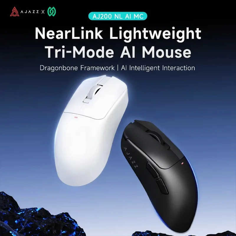 

AJAZZ AJ200 NL AI MC Wireless Gaming Mouse AI Voice Control StarLight 3-Mode 500mAh Lightweight PAW3311 For AI Laptop Gamer Gift