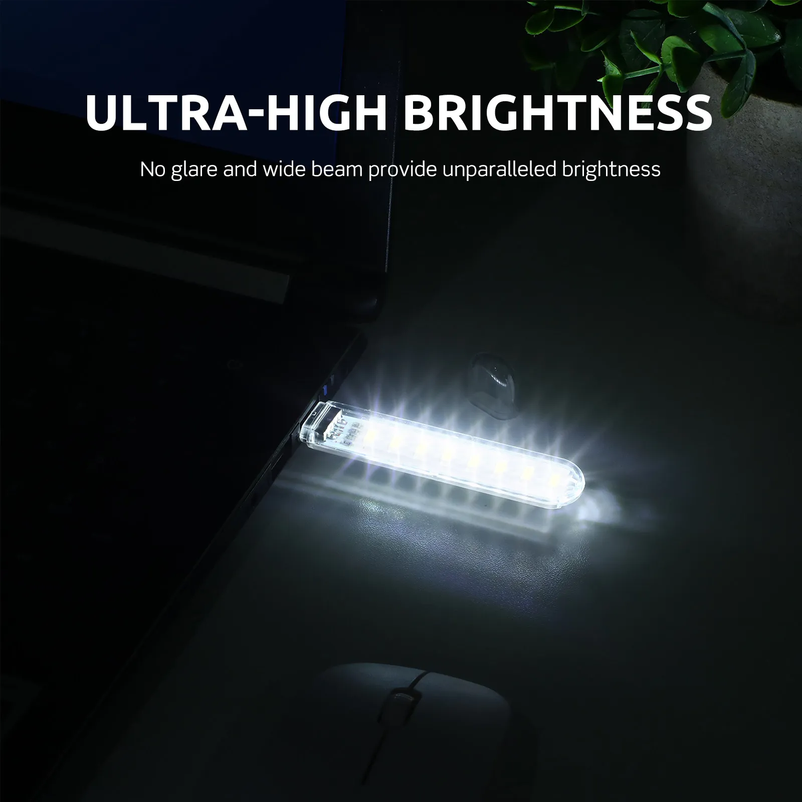 3Pcs USB Night Lights High Brightness Portable Compact USB Charging Lamp Soft No Glare Wide Beam LED Light for Home Outdoor