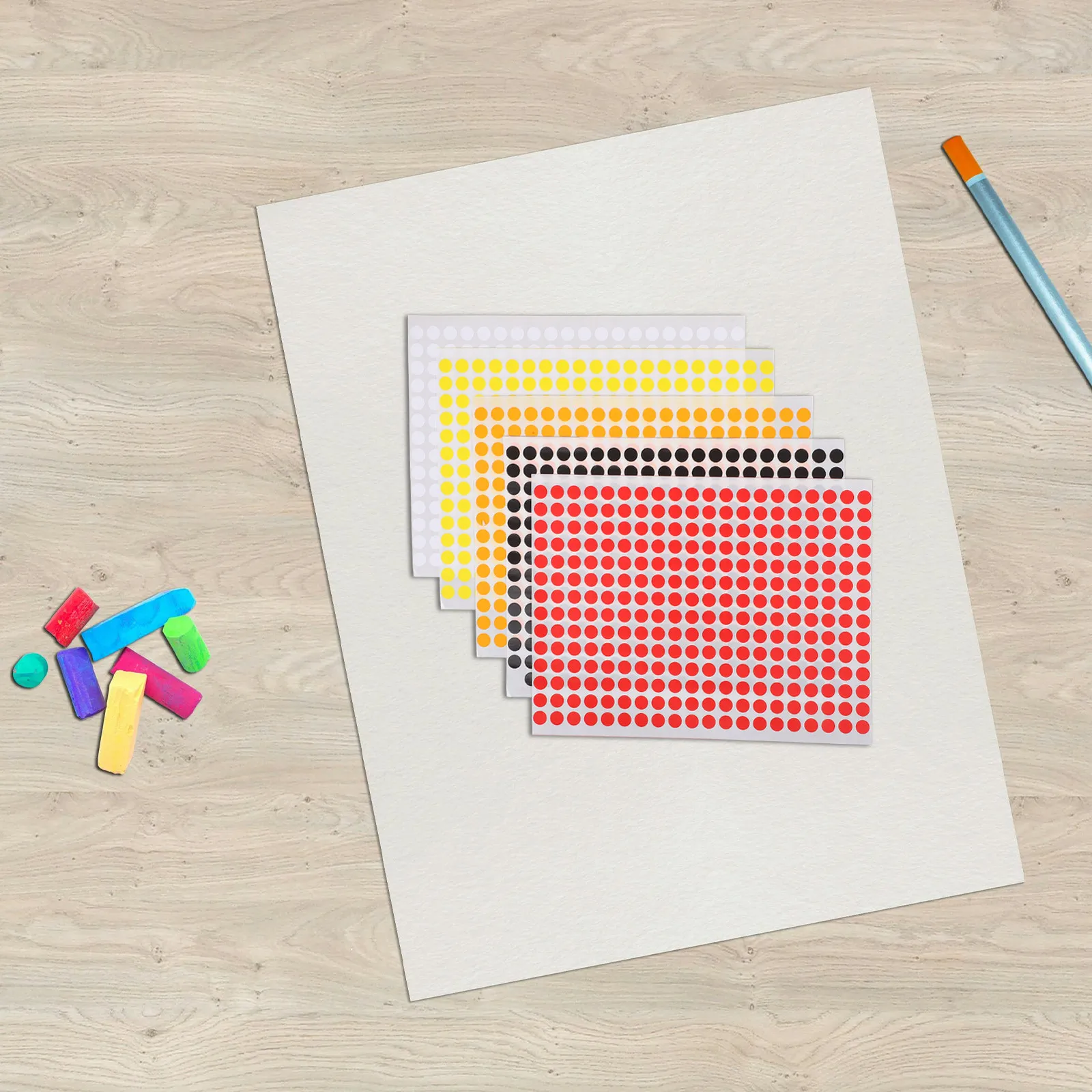 

10 Sheets Blank Colored Dot Stickers Removable Round Label Stickers Writable Surface for Organizing Inventory Pricing Office