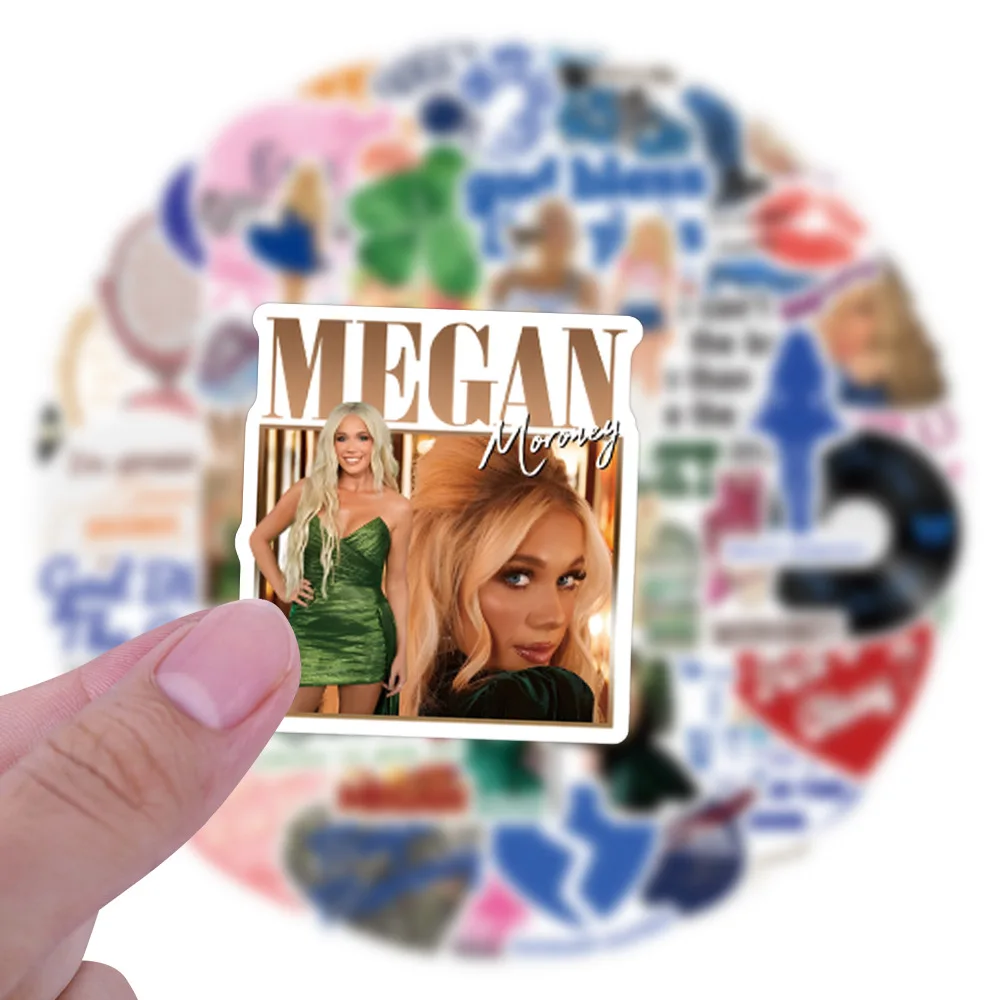 10/30/55PCS Country Female Singer Megan Moroney Sticker Cartoon Graffiti DIY Skateboard Phone Case Notebook Decal Kids Toy Gift