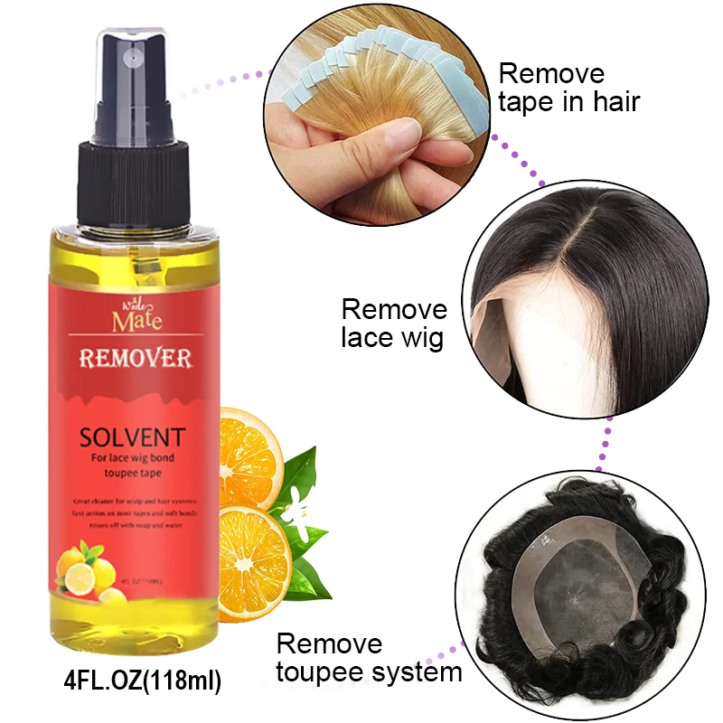 4FL OZ(118ml) Lace Glue Remover Spray Fact Acting Wig Adhesive Remover Spray For Tape Solvent Spray Remover for Lace Wigs Toupee