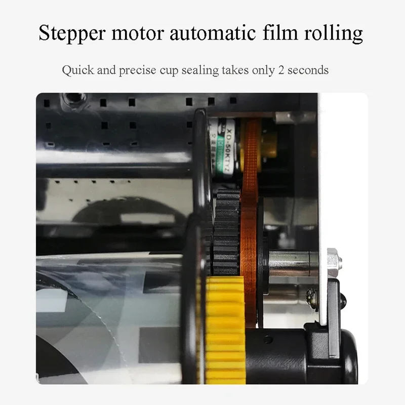 دليل ورقة/بلاستيك ختم كوب السدادة التلقائي فيلم المتداول آلة ختم الأكواب للقهوة التجارية/العصير/الشاي الحليب Shop220V #5