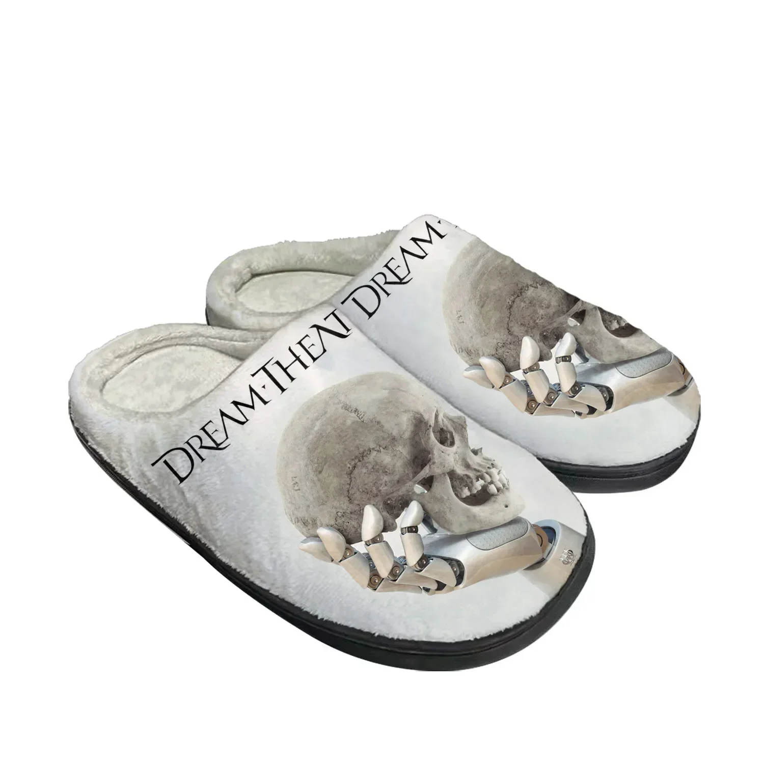 Pantuflas Personalizadas de Algodón con Diseño de la Banda de Rock Dream Theater, Sandalias para Hombre y Mujer, Pantuflas de Felpa para Dormitorio, Calzado Casual para Mantener el Calor, Pantuflas Térmicas