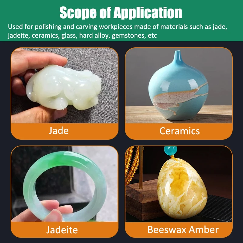 1200 حصى الماس رأس مطحنة 2.35 مللي متر عرقوب تمديد اليشم طحن بت حجر تقشير تلميع نقاط نحت دريمل أداة دوارة #5