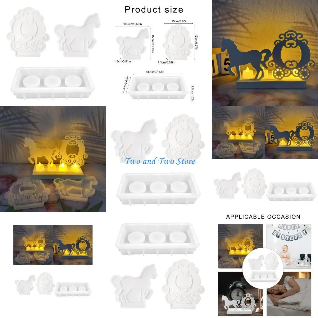 

HX6F Bridals Carriage Shaped Holder Molds Sturdy Silicone Set of 3 Craft Supplies