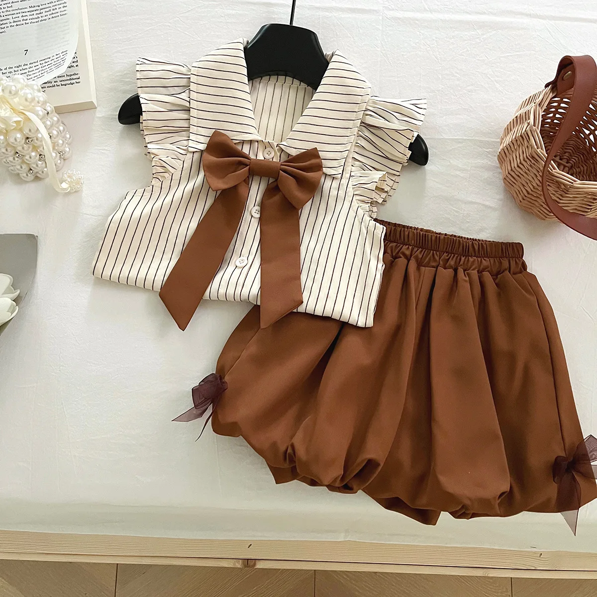 

Girls Clothes Sets Summer 2025 Children Shirts Dress Short Pants 2pcs School Suit For Baby Shorts Outfits Kids Tracksuits 6 7 8Y