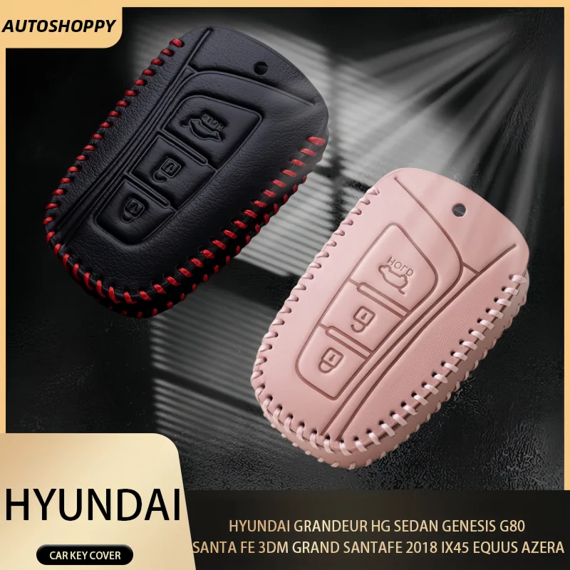 

For Hyundai Grandeur HG Sedan Genesis G80 Santa Fe 3DM Grand SantaFe 2018 IX45 EQUUS Azera Car Remote Key Case Cover Holder