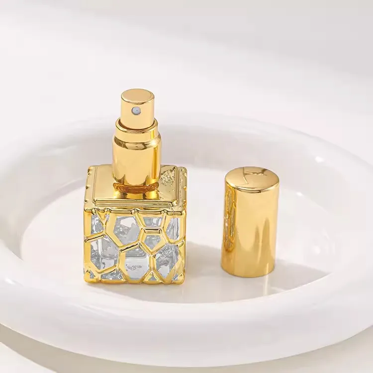 10 ml quadratische Glas-Parfümflasche, Spray-Parfümflaschen, Reise, leerer Parfüm-Probenbehälter