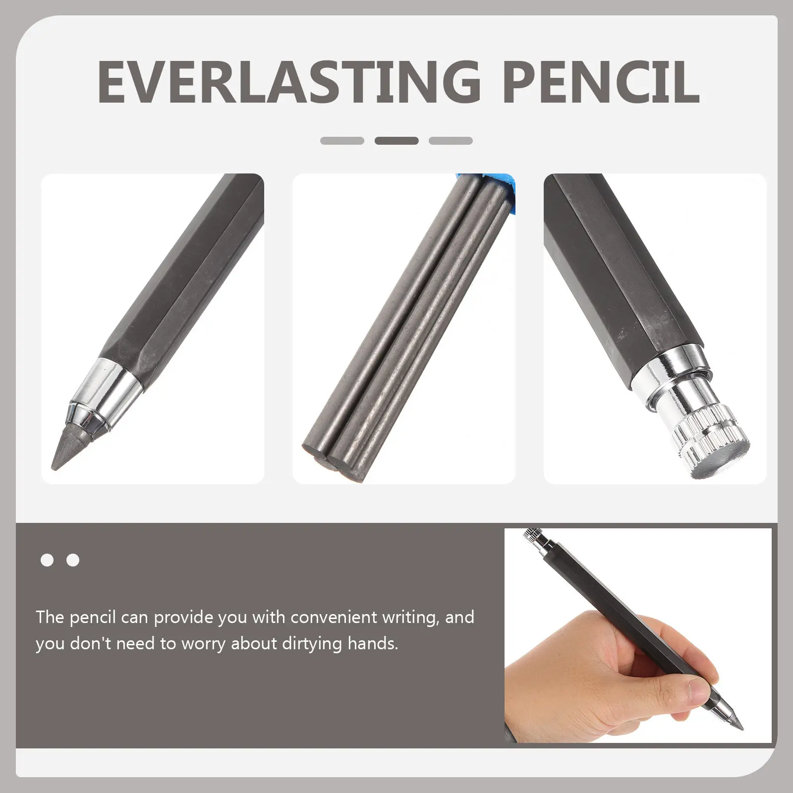 

Mechanical Pencil 5 6mm Metal Rod Auto Lead Art Drawing Pens Black 2B Refills Boxed Students Office Supplies Gifts Writing