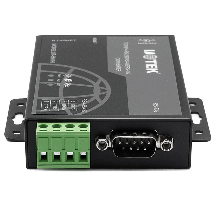 UT-6601H 0/100M TCP/IP إلى RS-232/485/422 خادم الجهاز التسلسلي يدعم خادم وكيل البوابة IP الديناميكي والواقع الثابتة