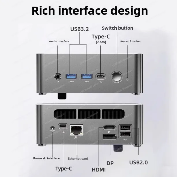 i5-12450H ضغط قياسي صغير مضيف صغير NUC هيكل صغير محمول للحواسيب الصغيرة