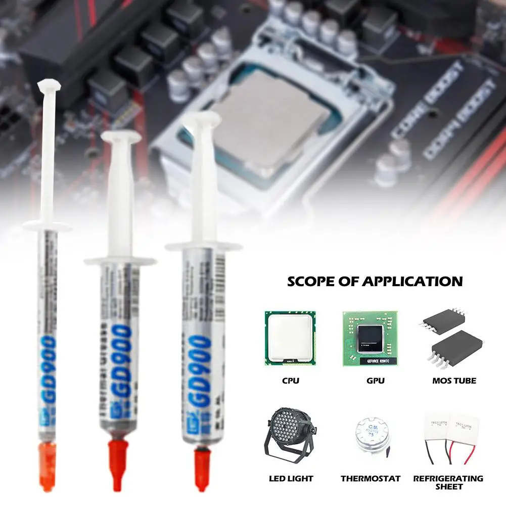 GD900 1/7/15g Needle Tube Installed Thermal Grease Suitable For CPU Processors Heatsink Plaster Water Cooling Radiator