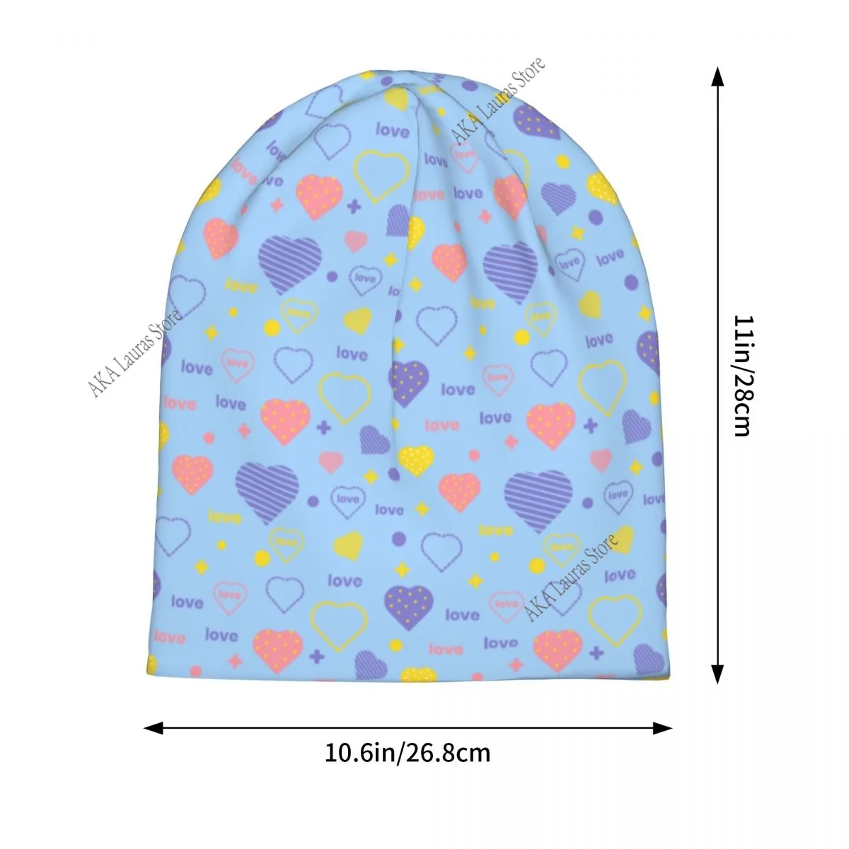 قلوب ملونة الخريف الإناث الدافئة بيني مزدوجة تستخدم في الهواء الطلق بونيه القبعات #3