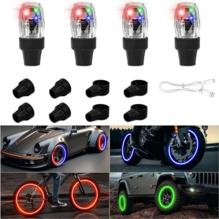 

【Spot goods】Car Tire Wheel LightsTire Valve Light Car LED Lights Car Atmosphere Lights LED Tire Light with Motion Sensors Color