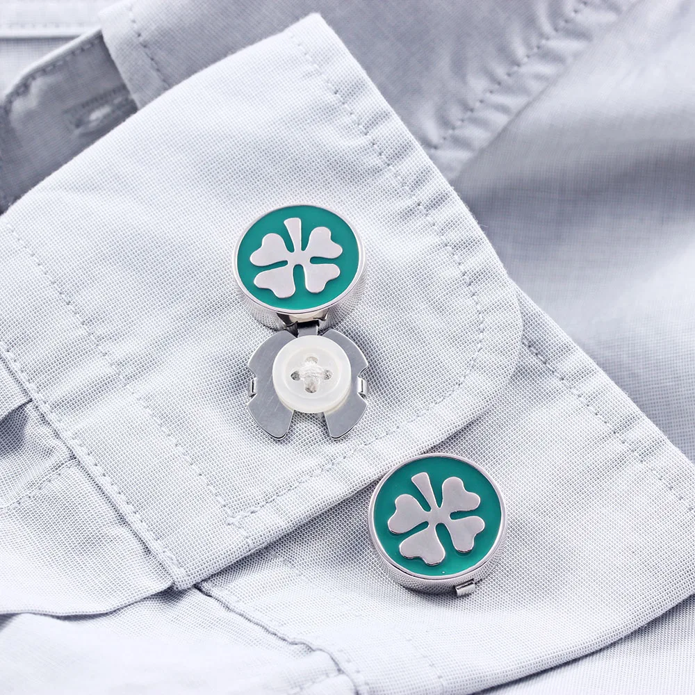 Natural Gemstone Enamel BUTTON COVER cufflinks for Shirts