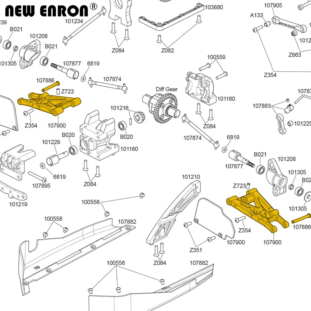 NEW ENRON #107899 #107900 Alloy Front & Rear Lower Suspension Arm for RC Model Car 1/10 HPI WR8 3.0 Flux KEN BLOCK Upgrade Parts