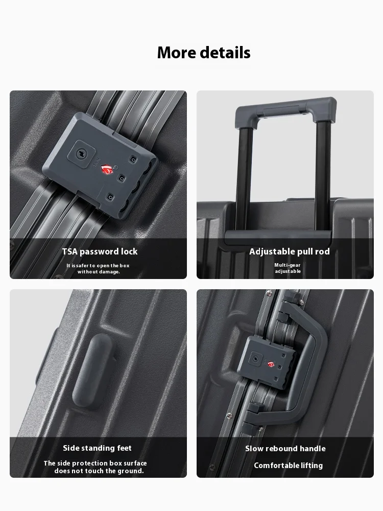 حقيبة حمل على حامل الأمتعة هارد شل المتداول حقيبة سفر مع عجلات دوارة 20 24 26 28 30 بوصة الأمتعة #5