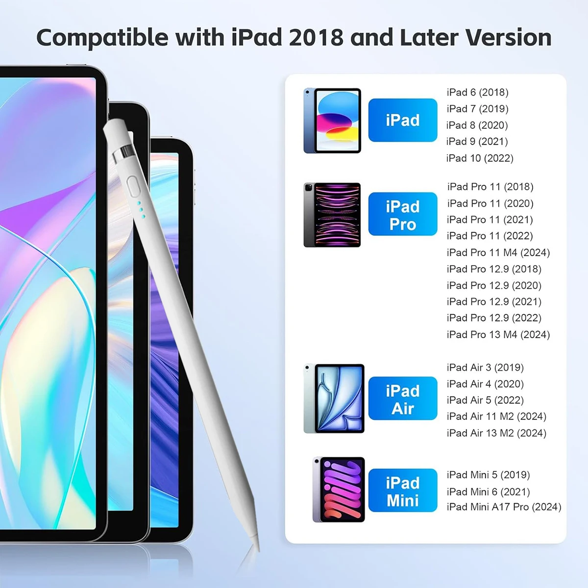 قلم ستايلس لجهاز iPad Apple: شحن سريع لقلم iPad Pencil Apple مع حساسية إمالة رفض اليد - قلم لجهاز iPad 10/9/8/7/6، #4