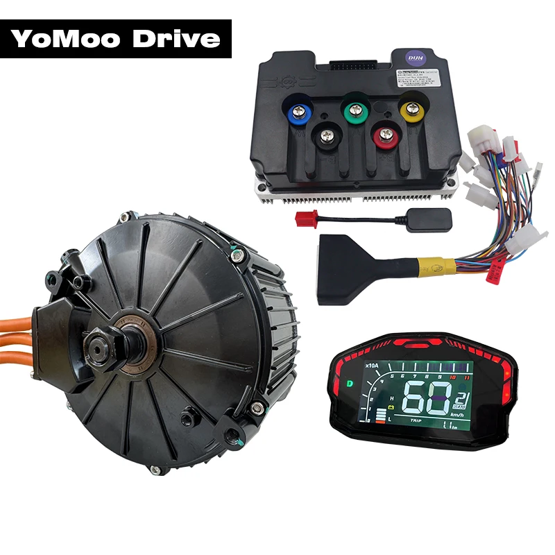 QS165 10KW 48V-96V 6300RPM 50H PMSM Mid Drive Motor With Fardriver ND841000 Controller, DKD Display For E-Motorcycle Moped
