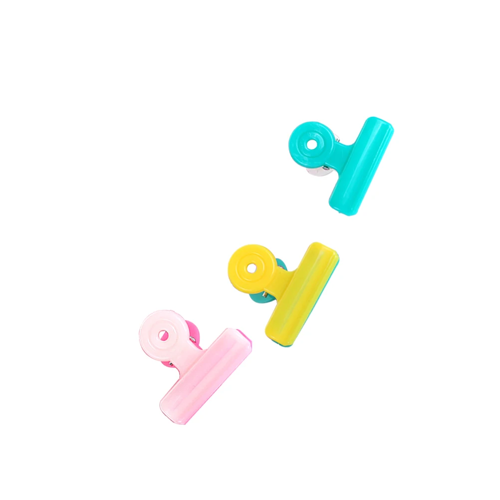 

3pcs Paper Binder Clips Plastic Hinge Clips Office School Supplies Organizing Photos Files Tickets Snack Bags Sealing
