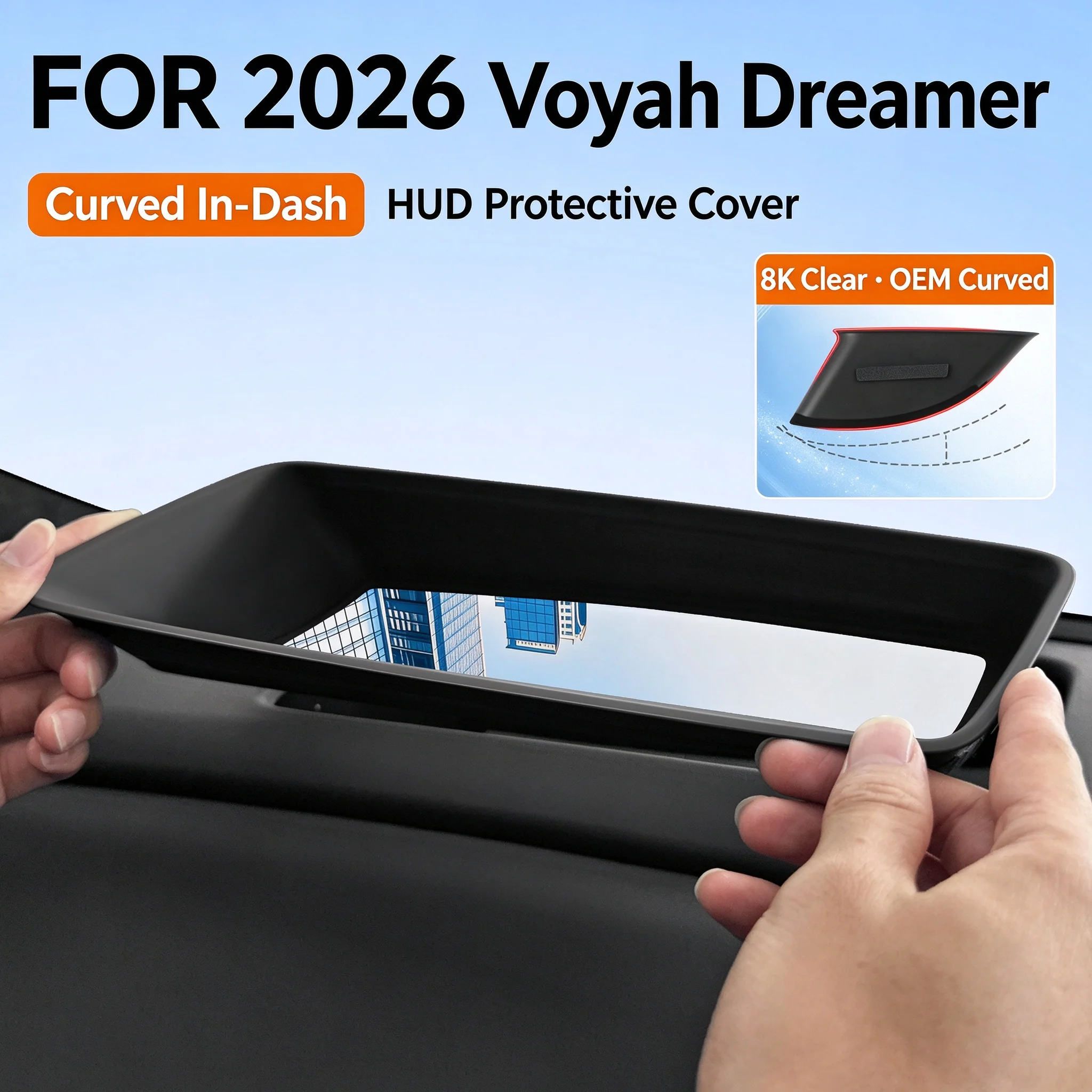 FOR 2026 Voyah Dreamer 9 LHD Car HUD Head Up Display Protective Cover, Embedded Curved Soft Film