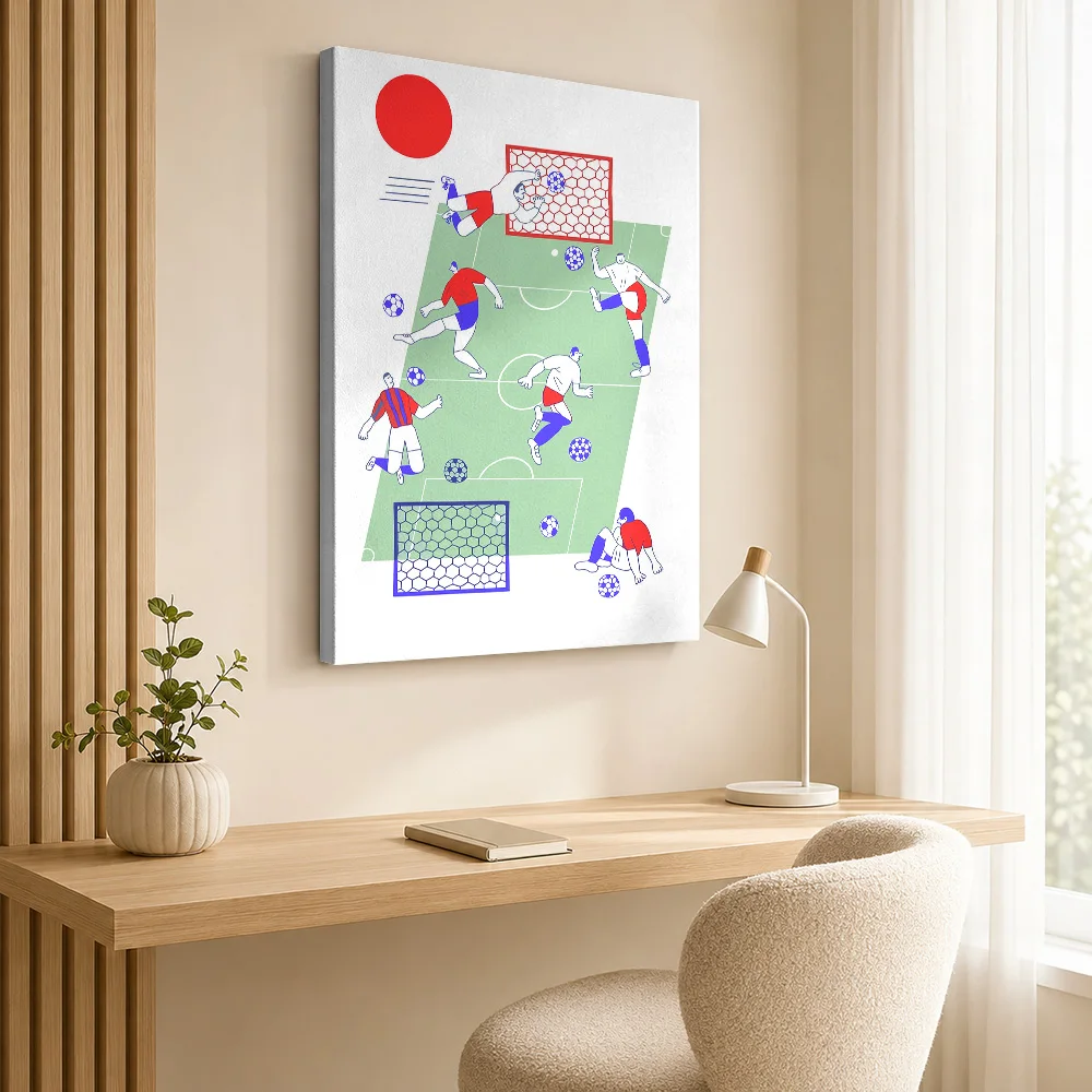 Soccer Game Illustration Canvas Print Poster Customized Gaming Anime Wall Art for Bedroom Decor Collectible Ready to Hang Gift