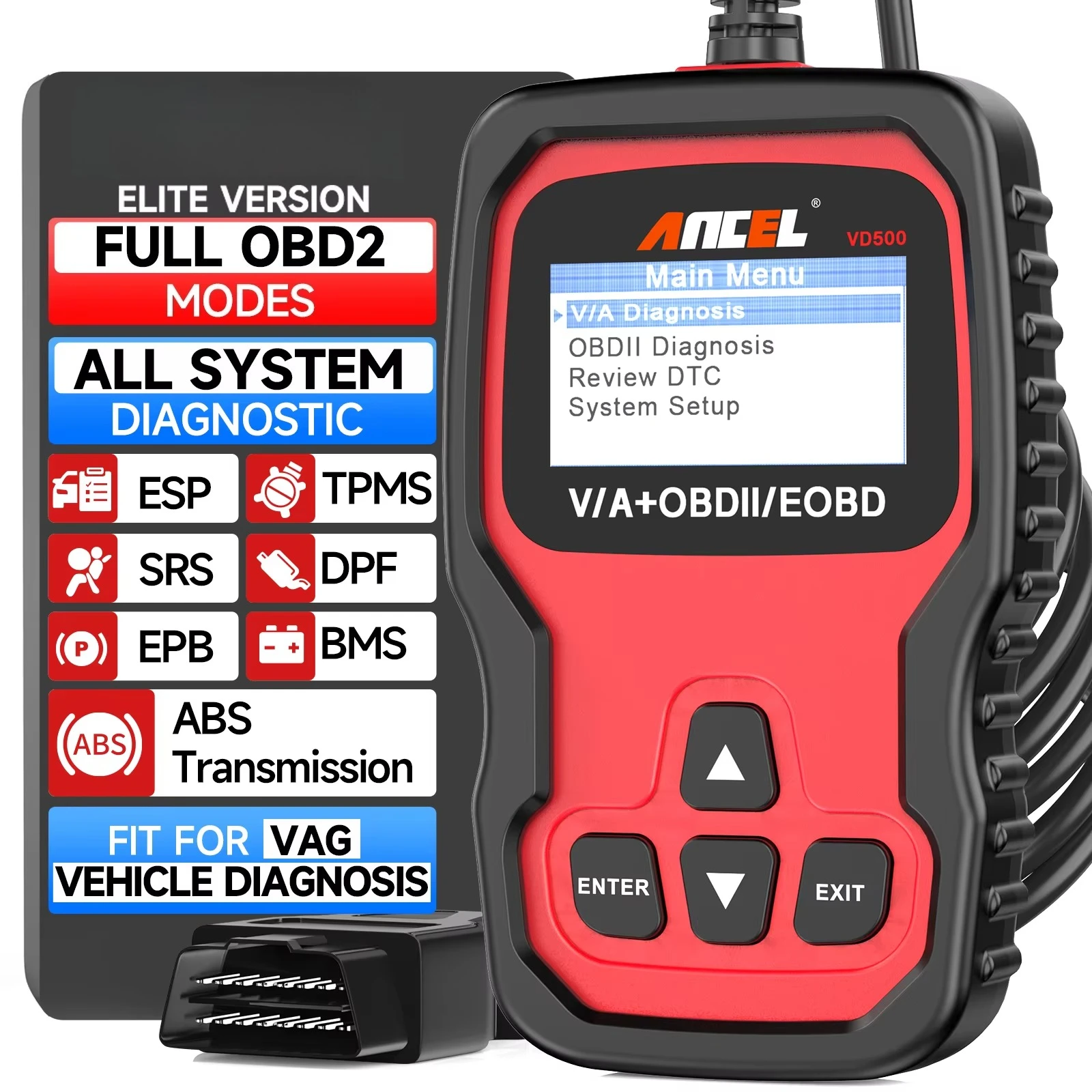 High Quality Ancel VD500 Multifunctional Auto fast Scan Diagnostic Tool Code Reader for Engine Check for VAG/Audi/Skoda/VW/Seat