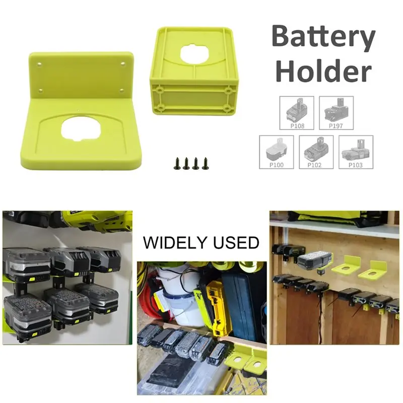Mar.For Ryobi 18V For Battery Holder 5Packs-Wall Mount With Screws- Supports P102, P103 P104 P105 P107 Models