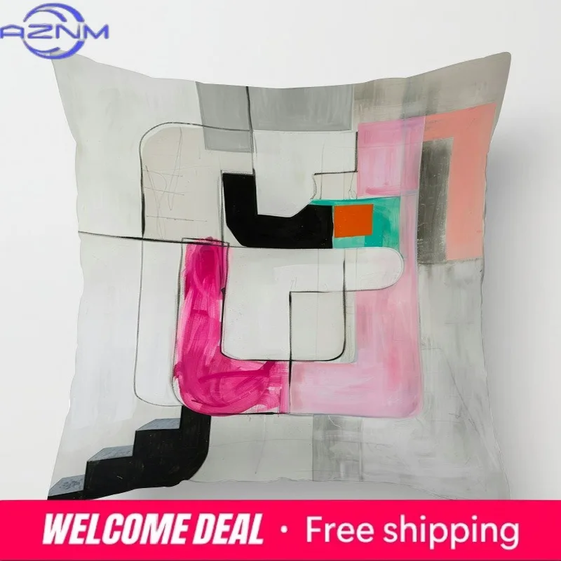Luxury Abstract Geometric Throw Pillow Cover 18x18 20x20 Inch Home Decor Sofa Cushion Cover with Hidden Zipper