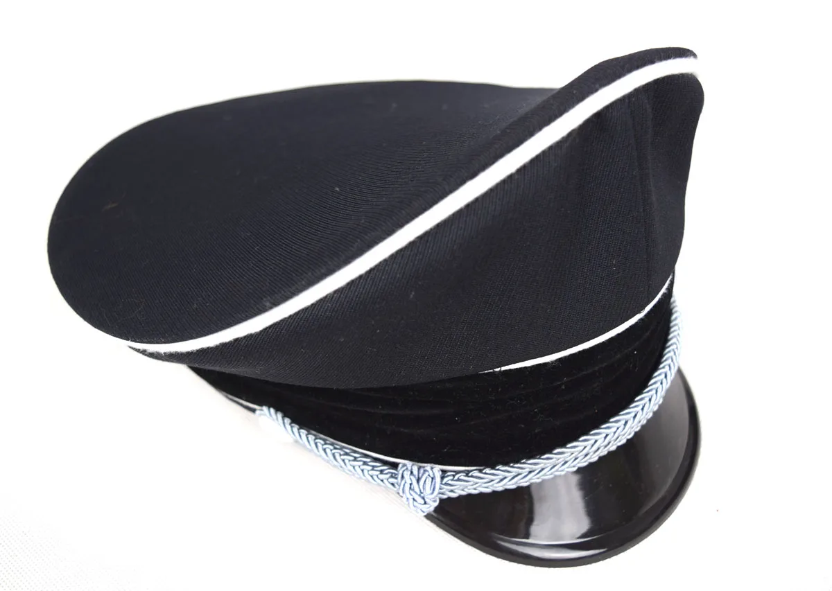 Cosplay German Elite Whipcord Officer Cap Hat Sweat Ring Made Leather Reenactment