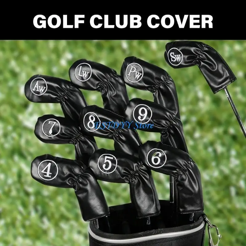 G6DE 10Pcs Leathers Golfs Iron Head Cover Golfs Club Headcover Golfs Club Head Cover