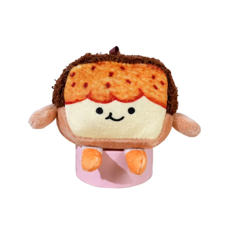 Pluszowa zabawka w kształcie tosty z kreskówki, kreatywny wisiorek, akcesoria do plecaka szkolnego, pluszowa lalka dla dzieci, breloczek do kluczy, prezent urodzinowy.