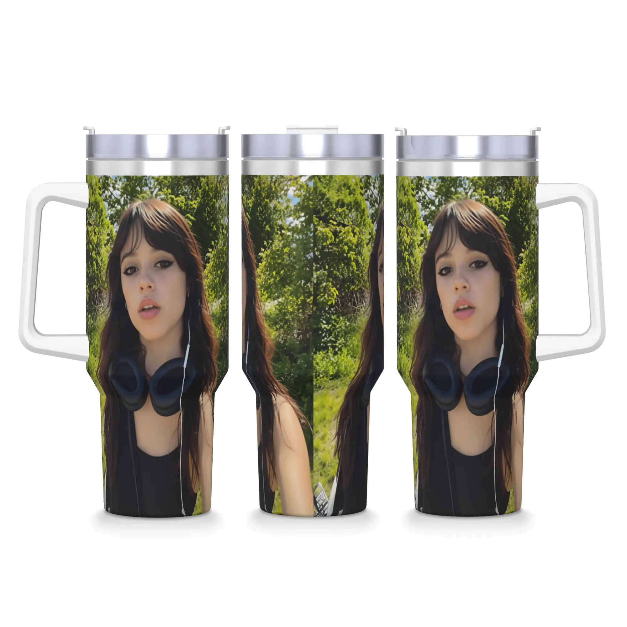 J-Jenna O-Ortega Tumbler  Cold and Hot Water Bottle Heat Preservation Stainless Steel Coffee Mug Graphic Beach Car Mugs