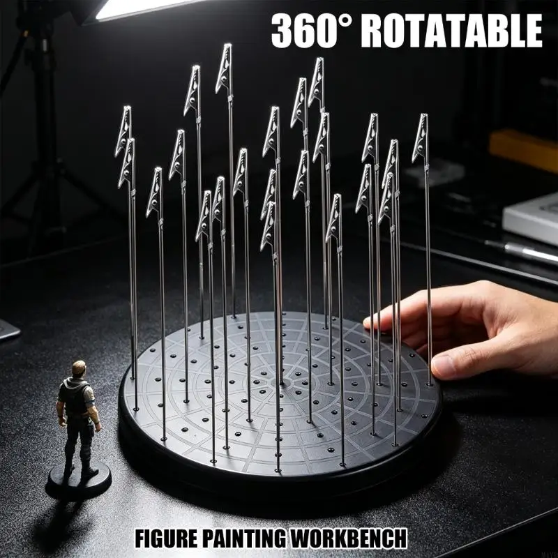 

Professional Model Painting Stand With Revolving Platform And Metal Clamps For Hobbyists M4YD