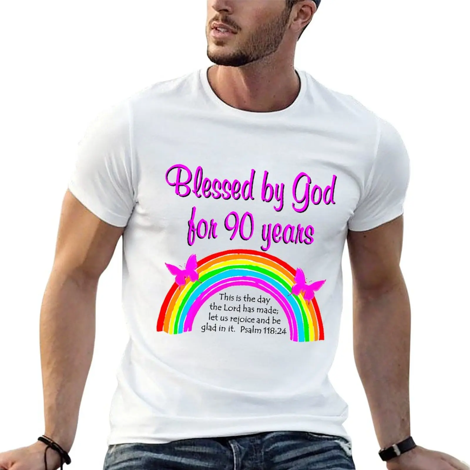 

man designer t cotton 90TH t T-Shirt BLESSINGS BIRTHDAY man shirt shirt