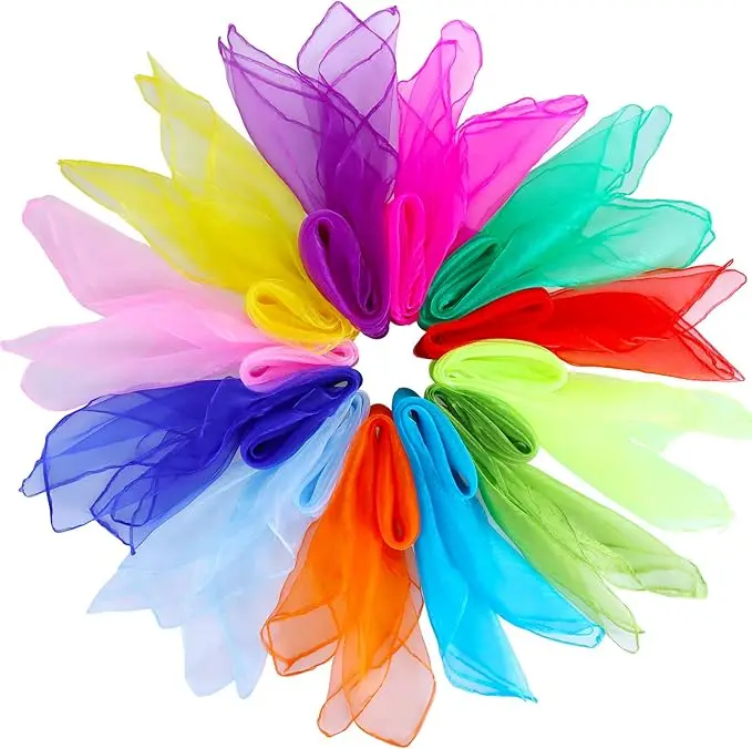 

Шарфы для танцев, шелковый реквизит для жонглирования, аксессуары для выступлений, сумка для волос, шеи, браслет, шарф (6 шт. в комплекте)