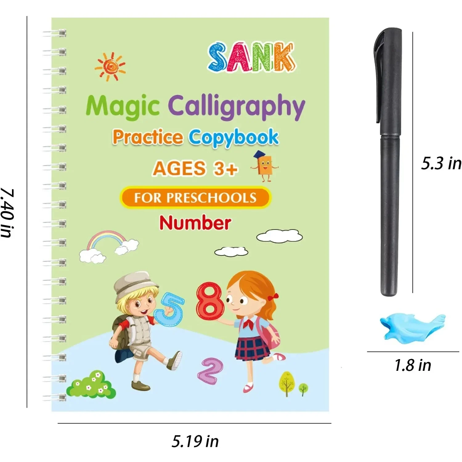 4 Books/set Notebook Sketchbook Montessori Calligraphy Magic Book Copybook Children's Kid Handwriting Early Learn Book