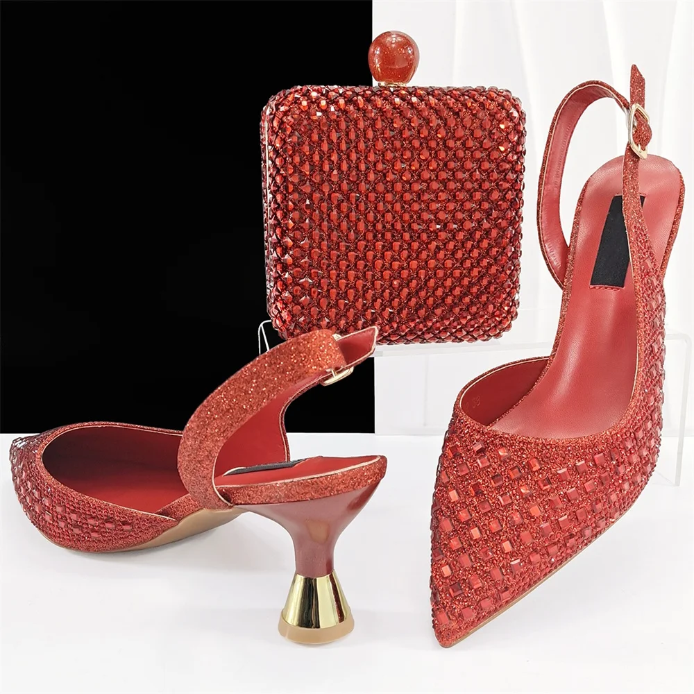 

Fashion African PU Leather Women Pumps Shoes And Bag Set For Party Italian Summer High Heels Shoes With Matching Bag For Party