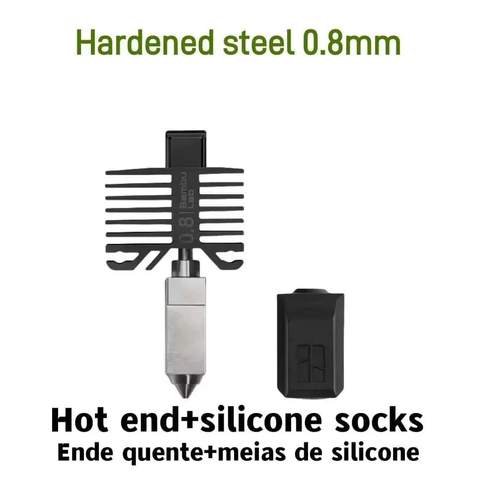 Originele hotend voor Bambu Lab X1, X1C, P1P, P1S, met hardstalen nozzles, Bamboo Bambulabs Combo, thermistor en koelventilator voor Bambu Lab.