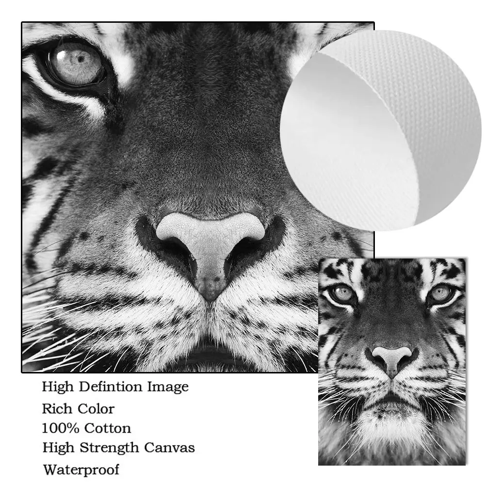 الشمال Monstera أوراق النبات الرسم على لوحات القماش الجدارية الأسد النمر ليوبارد الحيوان المشارك هاكونا ماتاتا يقتبس الفن يطبع ديكور المنزل