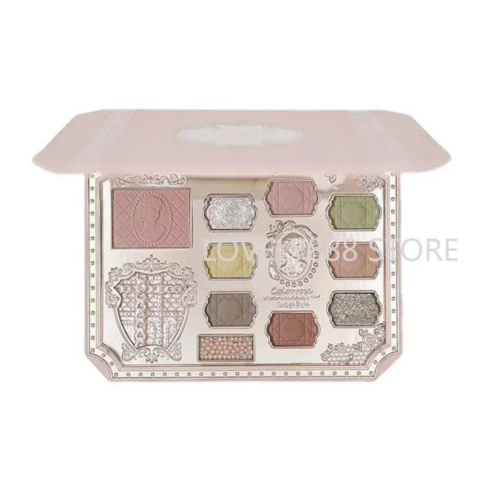 カラーローズ エンボスアイシャドウパレット 新しいブラッシュ ハイグロス一体型アイシャドウパレット モスグリーンパレット メイクアップ化粧品