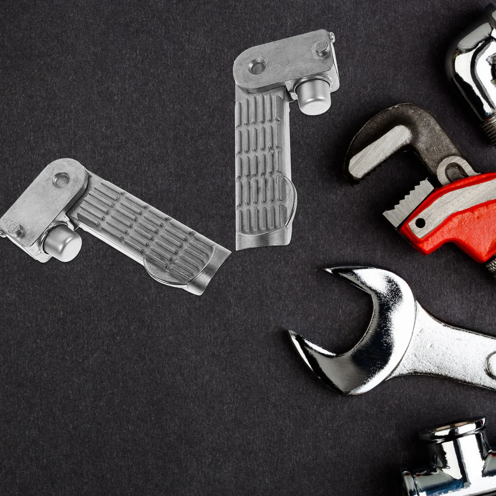 

1Pair Aluminum Alloy Foldable Motorcycle Foot Pegs Extended Rear Passenger Footrests Highway Pegs Crash Bars Mini Bike Footrest