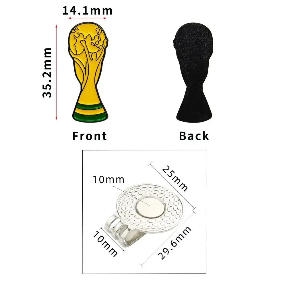 Trophy Golf Ball Marker Hat Clip Removable Victory Magnetic Hat Clip Lightweight Portable Golf Ball Marker Golf Gloves Hats